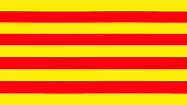 The Senyera, the Catalan Flag. Panoramic illustration.