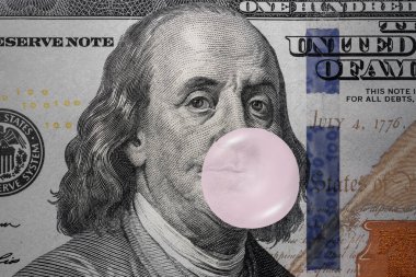 ABD Doları 'nın değeri: Benjamin Franklin' in sakız şişirmesi, ABD borsa baloncuğu fikirleri, borsa değeri yüksek, ekonomik baloncuklar, mali panik veya kriz, parasal likidite