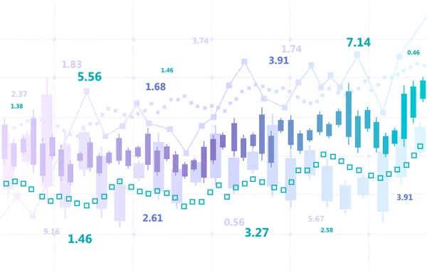 Graphique Chandelier Croissance Avec Statistiques Boursières Financières Concept Bourse Illustration — Image vectorielle