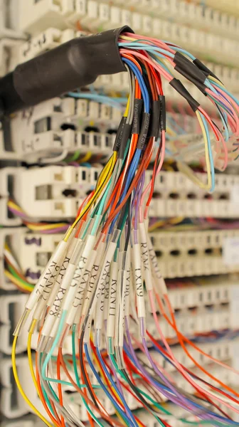 Cable para la conexión de cables telefónicos y de ordenador — Foto de Stock