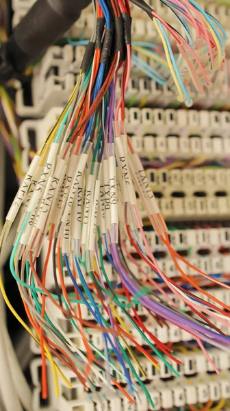 Cable connection telecommunication panel — Stock Image Cable connection telecommunication panel Stock Image