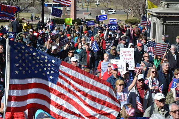 Rally Elnök Trump Denverben Február 2017 — Stock Fotó