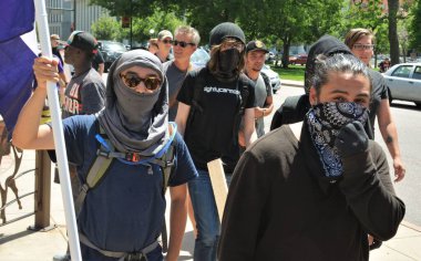 Antifa Denver 'da protesto, Colorado Şubat, 2017