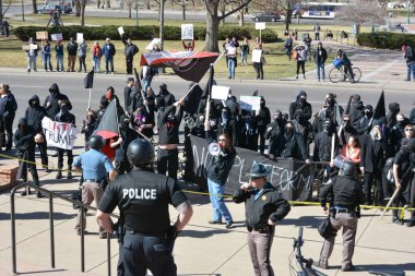 Antifa Denver 'da protesto, Colorado Şubat, 2017