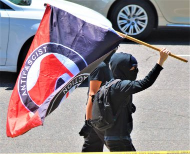 Antifa Denver 'da protesto, Colorado Şubat, 2017