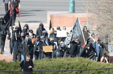 Antifa Denver 'da protesto, Colorado Şubat, 2017