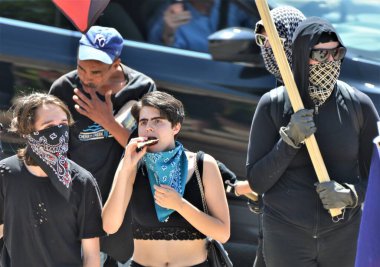 Antifa Denver 'da protesto, Colorado Şubat, 2017