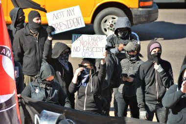 Antifa Denver 'da protesto, Colorado Şubat, 2017