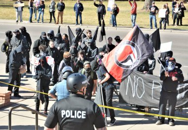 Antifa Denver 'da protesto, Colorado Şubat, 2017