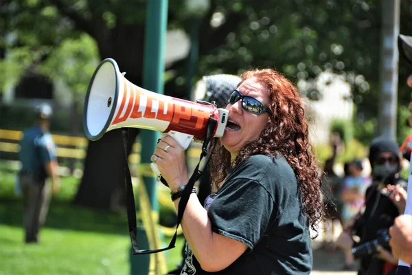 Antifa Protesta Denver Colorado Nel Febbraio 2017 — Foto Stock