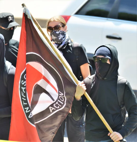 Antifa Protestando Denver Colorado Febrero 2017 — Foto de Stock