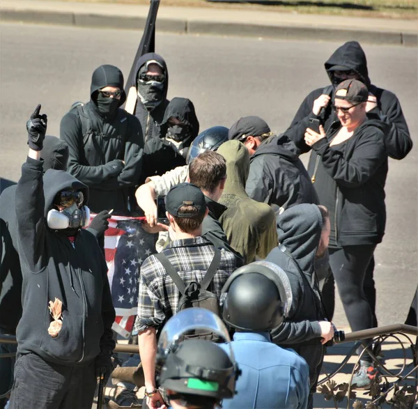 Antifa Protestando Denver Colorado Febrero 2017 — Foto de Stock