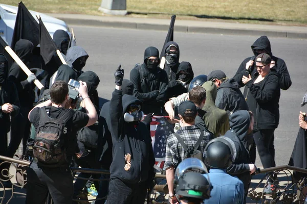 Antifa Protestando Denver Colorado Febrero 2017 — Foto de Stock