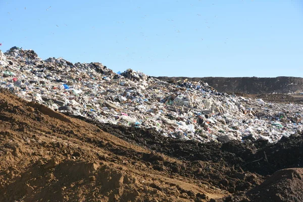 堆填区 亦称堆填区 堆填区 堆填区或堆填区 是处置废物的地方 这个在科罗拉多 — 图库照片