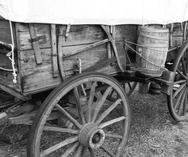 Black White Photos Old Wagon Wheels — 스톡 사진