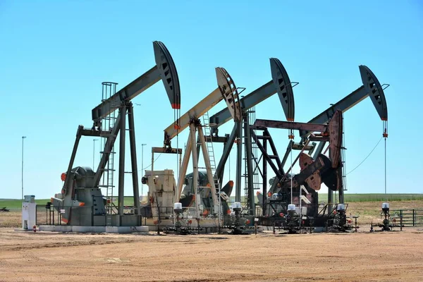 A pumpjack is the above ground drive for a reciprocating piston pump in an oil well.It is used to mechanically lift liquid out of the well if not enough bottom hole pressure exists for the liquid to flow all the way to the surface.