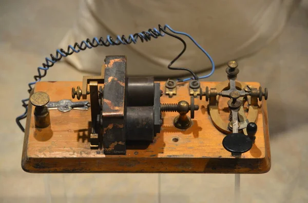 Telegraph Machine Used Transmitting Messages Form Electrical Impulses Which Can — Stock Photo, Image