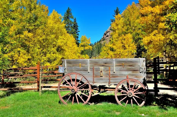 西部野外用的老式马车 — 图库照片