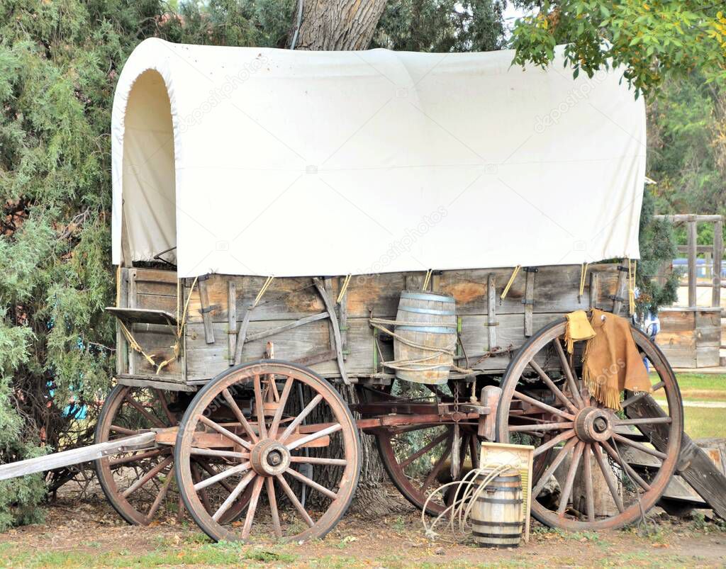 Old wagons used in the wild west. 