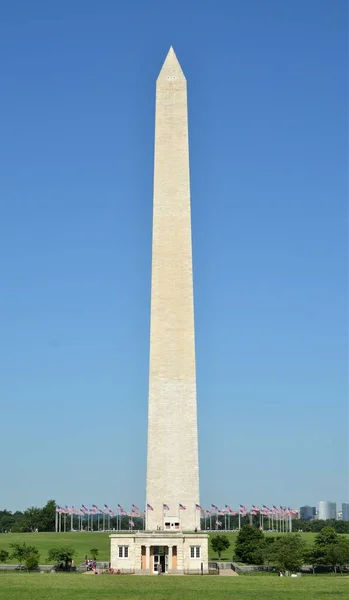 Washingtonův Památník Obelisk Národním Obchoďáku Washingtonu Postavený Památku George Washingtona — Stock fotografie