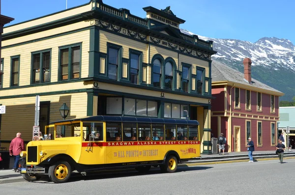 Skagway Alaska Street Car Tour Una Importante Atracción Turística Para — Foto de Stock