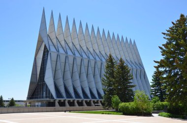 United States Air Force Academy Chapel located in Colorado Springs, Colorado.  clipart
