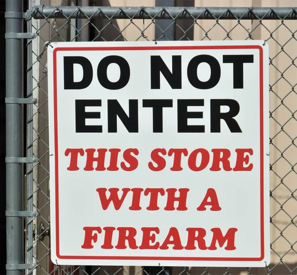 Do not Enter sign for Weapons.