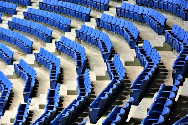 Blue Stadium Seats Make Interesting Patterns Designs — Stock Photo, Image