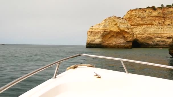 Grotte di Lagoa e vista sulla costa e sulle spiagge, Algarve, Portogallo (4K ) — Video Stock