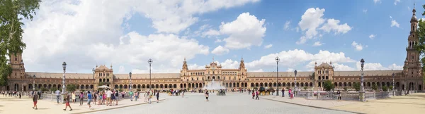 Plaza de Espana panoramik, Sevilla, İspanya, İspanya Meydanı, Seville