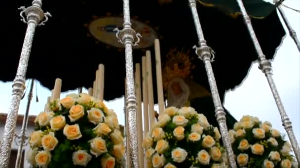 Processie van de Heilige week in Spanje, Andalusië. — Stockvideo