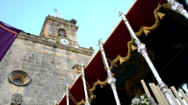 Processie van de Heilige week in Spanje, Andalusië. — Stockvideo
