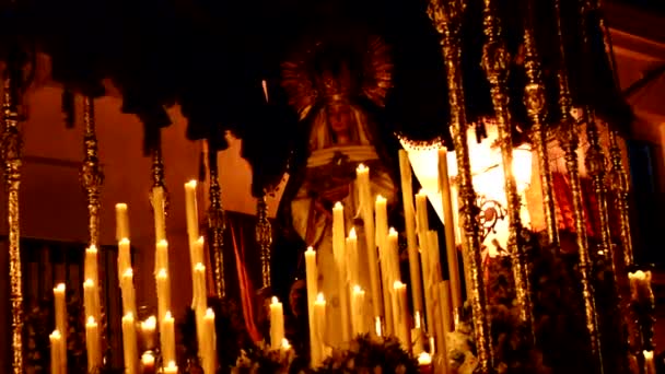 Stilla veckan procession i Spanien, Andalusien. — Stockvideo