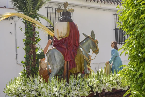 Settimana Santa di Spagna, processione di "L'ingresso trionfale di Gesù — Foto Stock