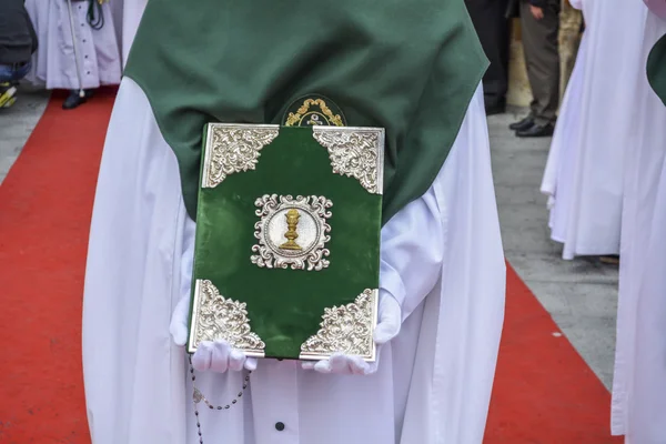 Semana Santa na Espanha, procissão de "Cristo a expiração, Nossa Senhora o — Fotografia de Stock