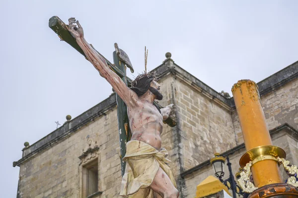Semana Santa na Espanha, procissão de "Cristo a expiração, Nossa Senhora o — Fotografia de Stock