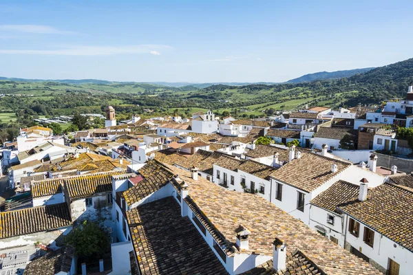 Çatıları beyaz şehir dağda