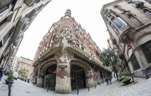 Istana musik Catalunya, Barcelona, Spanyol Stok Gambar Bebas Royalti
