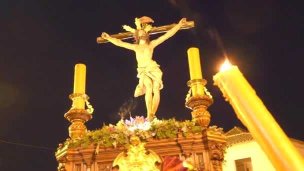 Spanska heliga veckan processioner, påskveckan (Semana Santa) — Stockvideo