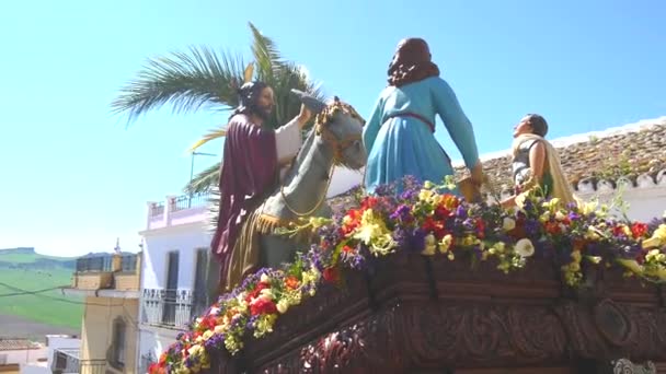 スペインの聖週間の行列、イースター週 (セマナ ・ サンタ) — ストック動画