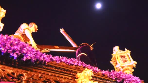 Procissões da Semana Santa Espanhola, Semana de Páscoa (Semana Santa ) — Vídeo de Stock