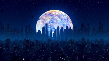 The Mercurians Cyberpunk City Retro Future Nightsky Blue Energy Mercury 3 boyutlu, soyut, müstakbel, büyüleyici müzik videosu arka planı sakin, chakra açıcı şehir gökdelenleri.
