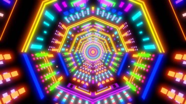 Multicolor Trippy Abstract Neon Lights Music Video Background  3D Rainbow Color Patterns Psychedelic Hypnotizing Background clipart