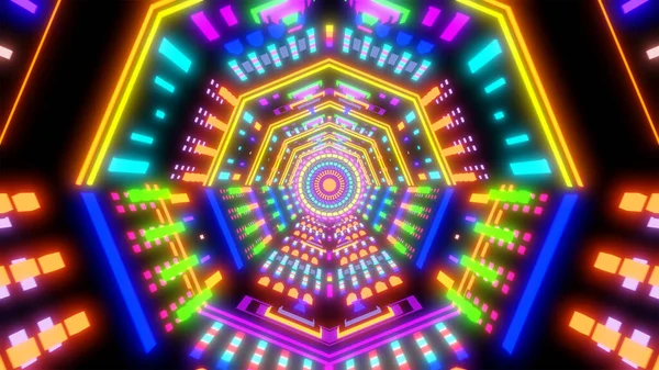 Flerfärgad Trippy Abstrakt Neon Lights Musik Video Bakgrund Rainbow Color — Stockfoto