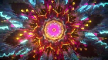 Mandala 3D Kaleydoskop Psikedelik Seyahat Geleneksel Bilinçli Meditasyon Tüneli Modeli Görüntü Rahatlatıcı Etnik Renkli Çakra Kundalini Yoga