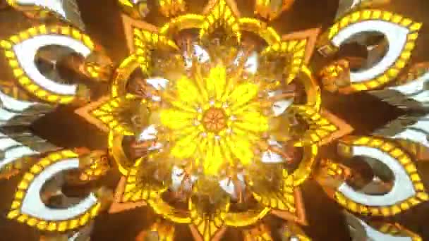 Mandala Kaleidoskop Bezešvé Smyčka Psychedelický Trippy Futuristický Tradiční Tunel Vzor — Stock video