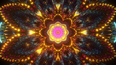 Hipnotik etnik fantezi için mandala simetrik arkaplan çok renkli kaleydoskop duvar kağıdı çakra meditasyonu hipnotik şamanik oryantal geri çekilme için fraktal yoga sanatı tasarımı
