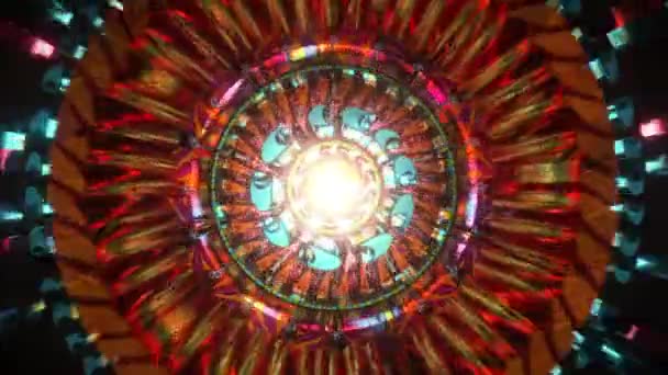 Futurisztikus Kaleidoszkóp Mandala Elvont Háttér Trippy Művészet Pszichedelikus Transz Hogy — Stock videók