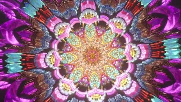 Διαλογισμός Mandala Αδιάλειπτη Βρόχο Όμορφο Ταξίδι Φως Χρώμα Κίνηση Οπτικοακουστικό — Αρχείο Βίντεο