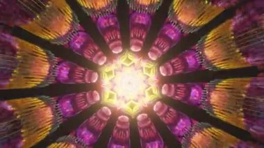 Mandala kusursuz döngü vj kaleydoskop yeni çağ renkli görsel ruhani barış ve yoga zen trans animasyonu